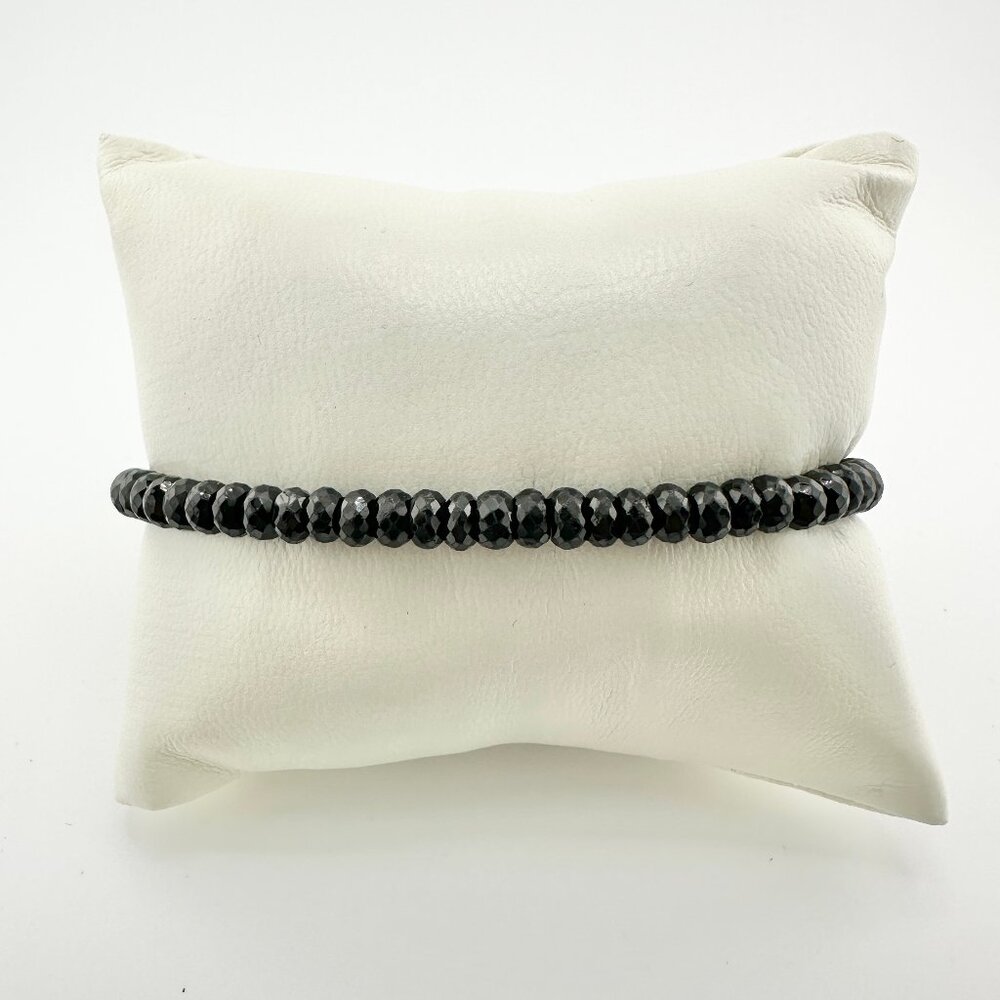 David Yurman Spiritual Beads Faceted Bracelet w/ Black Spinel - 5mm - 8.25"